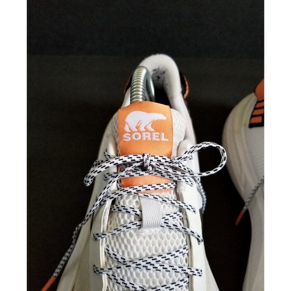 SOREL Kinetic Breakthru Tech Lace Sneakers Sz 10 41 White Orange Gray - Picture 3 of 13